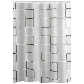 RIDDER Duschvorhang Modern Retro 180 x 200 cm weiß