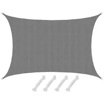 AMANKA UV Sonnensegel 4x6 HDPE Rechteckig Sonnenschutz Überdachung Garten Balkon Grau