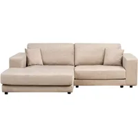 Beliani Ecksofa Beige Stoff L-förmig 3-Sitzer Sofa mit Chaiselongue Rechtsseitig Wohnzimmermöbel Modern Wohnzimmer Ausstattung Wohnecke Sitzecke - Beige/Schwarz