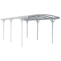 Aileenstore Design Carport London 3,00 x 5,00 m weiß mit Doppelstegplatten