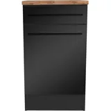 yourkitchen Unterschrank Jazz 50 x 90 x 60 cm Schwarz