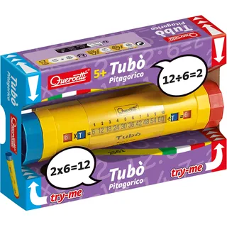 Quercetti Tubò Pitagorico Lernspiele ab 5 Jahre Mathematik Einmaleins Reisespiele Kinder Montessori Spielzeug Geschenk Mädchen Junge Brettspiele Gesellschaftsspiele