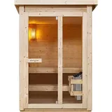 Artsauna Outdoor Sauna Varberg 145 x 150 cm mit 4,5 kW Ofen & Zubehör - Gartensauna für 2 Personen