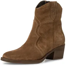 TAMARIS Cowboy Stiefelette Blockabsatz, Festival, Western-Boots mit modischen Nähten braun 36 EU