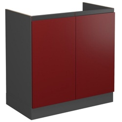 Vicco Spülenunterschrank Küchenschrank J-Shape 80 cm Anthrazit/Rot rot