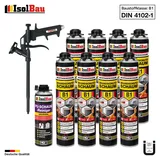 Brandschutzschaum B1 Bauschaum 8x 750ml 1x Reiniger Montageschaum Schaum Pistole
