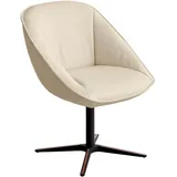 Koinor Armlehnstuhl, Creme, Leder, Echtleder, Nappaleder, Nussbaum, vollmassiv, Drehkreuz, 63x88x70 cm, Beinauswahl, Lederauswahl, Stoffauswahl, inklusive Armlehnen, automatische Rückholfunktion, gepolsterte Sitzfläche 320° drehbar, Esszimmer, Stühle, Esszimmerstühle, Armlehnenstühle