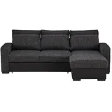 Höffner Ecksofa Mocca ¦ schwarz ¦ Maße (cm): B: 242 H: 86 T: 160.0