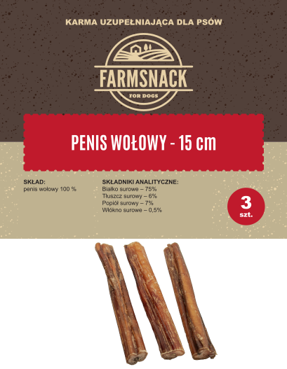 FarmSnack Rindfleisch Penis 3 Stück 15cm (Rabatt für Stammkunden 3%)