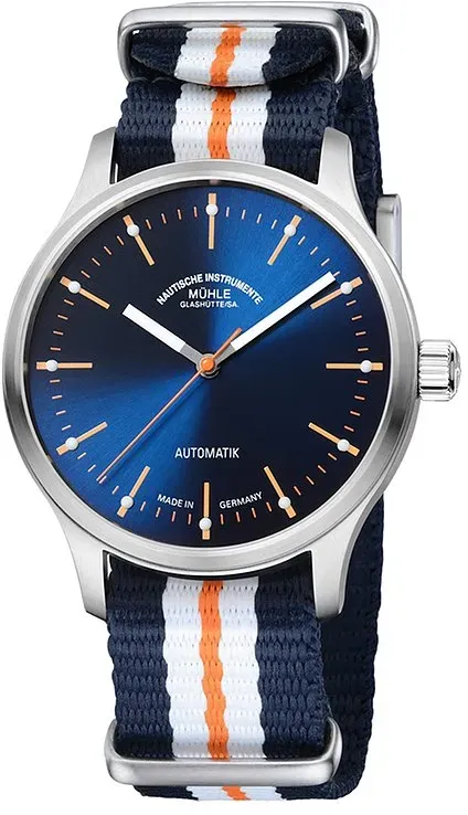 Mühle-Glashütte Unisexuhr Panova Blau M1-40-72 NB - silber