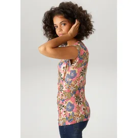 Aniston CASUAL T-Shirt mit farbenfrohen Blüten Braun 40