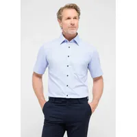 Eterna Modern Fit Kurzarmhemd mit Knopfleiste, blau 42