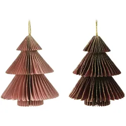 Rebecca Mobili 12 Anhängern für Weihnachtsbaum aus Papier, 2 verschiedene Farben