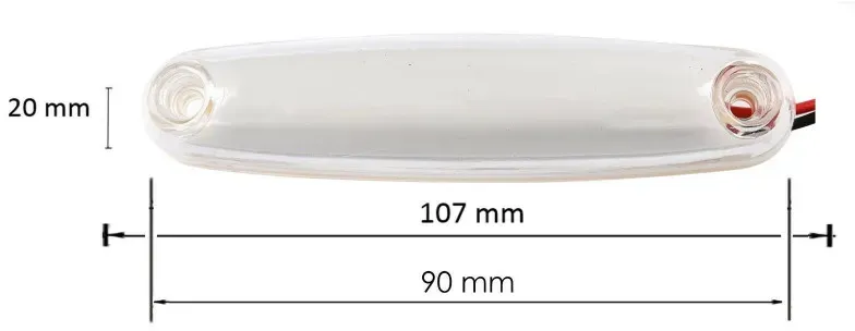 LED-Positionsleuchte/Markierungsleuchte Tokos, weiß, 12V–24V, 107 mm