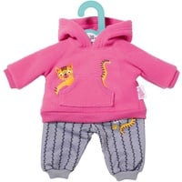 Dolly Moda Dolly Moda, Puppenkleidung, Sport-Outfit Pink Katze 36cm, Kapuzenpulli mit Hose, 871584, Zapf Creation,