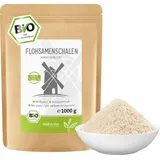 Flohsamenschalen ganz BIO 1000g (1 kg) I 99% Reinheit psyllium husk I 100% Bio I indische Flohsamen Schalen geschrotet low carb I Rohkostqualität von bioKontor