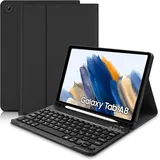 Hofsos für Samsung Tab A8 Hülle mit Tastatur - Schutzhülle mit Pencil Halter Wireless Abnehmbare Tastatur (Deutsches QWERTZ) für Samsung Galaxy Tab A8 10.5 2022 (SM-X200/X205/X207) (Schwarz)