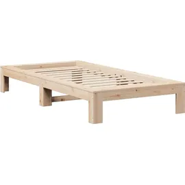vidaXL Massivholzbett 90 x 200 cm Braun