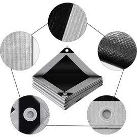 Woltu Abdeckplane grau-schwarz 3x5 m