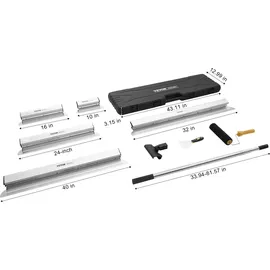 Vevor Trockenbau-Spachtelklingen-Set, 254/406/610/813/1016 mm Spachtelklingen + 862-2072 mm Verlängerungsgriffstange, Edelstahlmesser, Spachtelwerkzeuge, für Gipskarton/wandplatten/gipskartonplatten