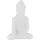 Relaxdays Buddha Figur 17 cm hoch, Garten-Dekofigur, wetterfest & frostsicher, Dekoskulptur Wohnzimmer, weiß