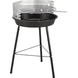 Holzkohle-Rundgrill 56 cm x Ø 36,5 cm Schwarz-Silber