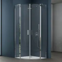 SoGood doporro Duschkabine 80x80 viertelkreis Dusche Duschabtrennung 6mm ESG-Sicherheitsglas Easy-Clean-Beschichtung Ravenna52k