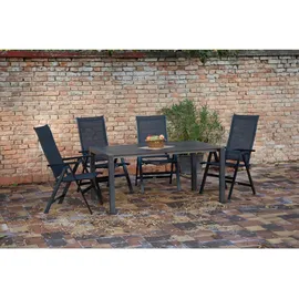 ACAMP Urban Set 5-tlg. Tisch Extensio Fix 180 cm anthrazit klappbar 50013