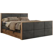 MKS Boxspringbett ALBERO 2 KING DUO 160/200 Dunkelgrau Velvet - H4,