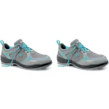 ELTEN Sicherheitsschuhe Mila Aqua Low ESD S1, Damen, Textil, Stahlkappe, leicht, sportlich, Grau/Türkis, Größe: 39 (Packung mit 2)