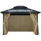 COWVIE Pavillon-Ersatzvorhänge, 4 Paneele, 30,5 x 40,6 cm, Terrassen-Sichtschutz, Seitenwände mit Doppelreißverschluss, Ersatz für Outdoor-Pavillon-Überdachung (nur Vorhang)