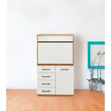 Priess Sekretär "Lissabon", braun (astkernbuche, lichtweiß), B:82cm H:139cm T:38cm, Sekretäre, Sekretär