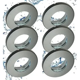 Trango 6er Set IP44 Einbaustrahler 6729IP-061AK Rund Anthrazit matt