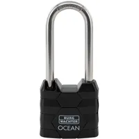 Burg Wächter BURG-WÄCHTER Vorhängeschloss, Vorhangschloss mit 2 Schlüsseln, 6,3 mm Bügelstärke, Seewasserfest, Massiver Messingkörper, Doppelt Verriegelt, Ocean 490 Ni HB 40 65 SB, Schwarz