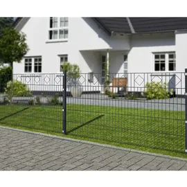 Floraworld Doppelstab-Mattenzaun Comfort 100 x 200 cm anthrazit Karo