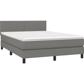 vidaXL Boxspringbett 140 x 200 cm Dunkelgrau