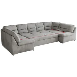 MKS Meble Ecksofa U-Form mit Schlaffunktion Grau