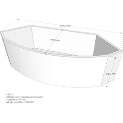 Badewannenträger für Mauersberger Arista 200 × 80 × 43 cm