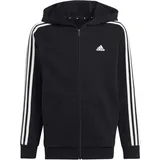 Adidas Essentials 3-Streifen Fleece Kapuzenjacke Black / White 140