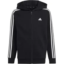 Adidas Essentials 3-Streifen Fleece Kapuzenjacke Black / White 140