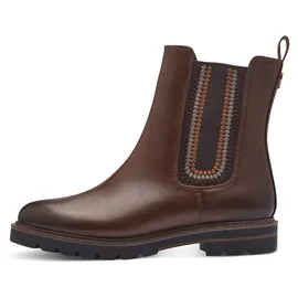 Marco Tozzi Damen Chelsea Boots Flach mit Reißverschluss, Braun - Gr.: 38