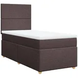 vidaXL Boxspringbett mit Matratze Dunkelbraun 100x200 cm Stoff