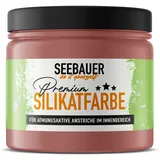 SEEBAUER diy Silikatfarbe Rot 300ml für Innen (No. 326 Cherry Kiss) Atmungsaktive Mineralfarbe für Allergiker - Abwaschbare Wandfarbe - Rottöne hohe Deckkraft