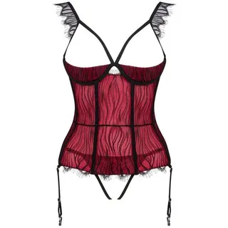 Obsessive Corsage OB Denissa corset & thong red - (XSS,XXL) rot