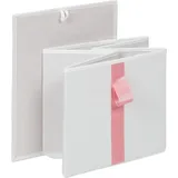 Relaxdays Kommode, Kinder, 6 Stoffschubladen, Hxbxt: 61,5 x 100 x 40,5 cm, Schubladenschrank, Metallgestell, weiß/rosa