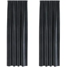 vidaXL Verdunkelungsvorhänge 2 pcs Dunkelgrau 140 x 260 cm Samt