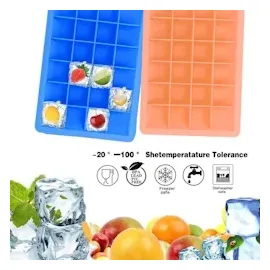 Intirilife 2x Eiswürfelformen in PINK - 2er Set à 24 Fächer Eiswürfel Silikonformen mit Deckel - 18 x 13 x 2.5