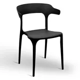 Stuhl California Kunststoff Farbe Schwarz Stapelbar Modell Comfort