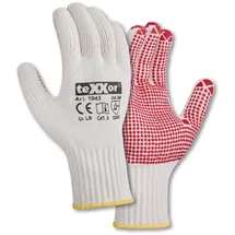 teXXor® Grobstrick-handschuhe Baumwolle/nylon, Beige/rote Noppen