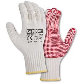 teXXor® Grobstrick-handschuhe Baumwolle/nylon, Beige/rote Noppen